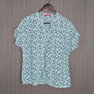 Bado Women's Floral Notch Neckline Top, Medium